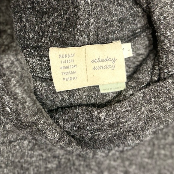 Saturday Sunday Long Sleeve Dark Gray Turtleneck Dress Anthropologie Large - Picture 9 of 9